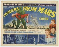 5c105 INVADERS FROM MARS TC '53 classic, art of hordes of green monsters from outer space!
