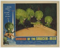 5c139 INVASION OF THE SAUCER MEN LC #2 '57 c/u of 4 wacky cabbage head aliens making plans by car!