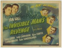 5c107 INVISIBLE MAN'S REVENGE TC '44 H.G. Wells, cool special effects art of transparent Jon Hall!