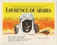 5c108 LAWRENCE OF ARABIA TC '62 David Lean classic, Peter O'Toole, best Kerfyser silhouette art!