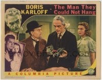 5c144 MAN THEY COULD NOT HANG LC '39 mad scientist Boris Karloff with cool device by Lorna Gray!