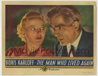 5c146 MAN WHO LIVED AGAIN LC '36 best close up of Boris Karloff & pretty Anna Lee, ultra rare!