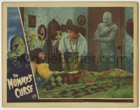 5c152 MUMMY'S CURSE LC '44 bandaged monster Lon Chaney Jr. watches Virginia Christine in bed!