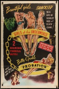 5c181 MAD YOUTH/PROBATION 1sh '46 art of Betty Grable & beautiful girls who must love to live!