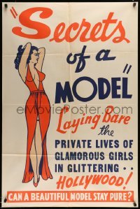 5c187 SECRETS OF A MODEL 1sh '40 laying bare private lives of glamorous girls in Hollywood, rare!