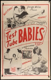 5c193 TEST TUBE BABIES 1sh '48 an exciting & revealing story about artificial insemination, rare!