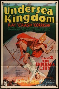 5c051 UNDERSEA KINGDOM chapter 2 1sh '36 art of Crash Corrigan & Wilde in The Undersea City, rare!