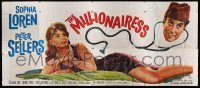 5d117 MILLIONAIRESS 24sh '60 incredible enormous art of sexy Sophia Loren & Peter Sellers, rare!