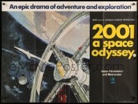 5d228 2001: A SPACE ODYSSEY British quad '68 Stanley Kubrick, Bob McCall space wheel art, rare!