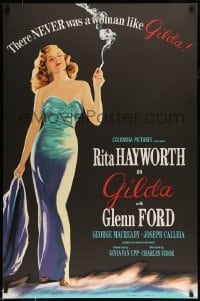 5d286 GILDA S2 recreation 1sh 2000 classic art of sexy smoking Rita Hayworth in sheath dress!