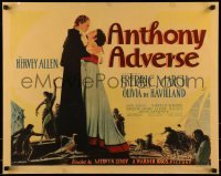 5d097 ANTHONY ADVERSE 1/2sh '36 full-length Fredric March & Olivia de Havilland embracing!