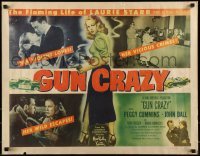 5d141 GUN CRAZY 1/2sh '50 Joseph H. Lewis noir classic, flaming life of bad Peggy Cummins, rare!