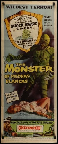 5d129 MONSTER OF PIEDRAS BLANCAS signed insert '59 by Jeanne Carmen, who's stalked by the creature!