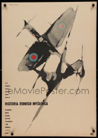 5d262 HISTORIA JEDNEGO MYSLIWCA Polish 23x33 '58 Waldemar Swierzy art of airplane dogfight!