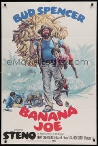 5f011 BANANA JOE English 1sh '82 wacky Casaro art of Spencer carrying bananas and boy w/parrot!