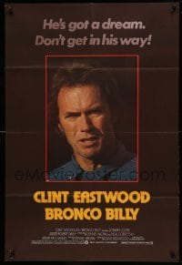 5f022 BRONCO BILLY English 1sh '80 Clint Eastwood, cool different image & tagline!