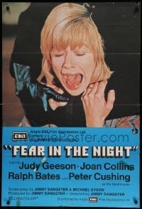 5f047 FEAR IN THE NIGHT English 1sh '72 Judy Geeson being strangled from behind!