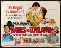 5g024 BABES IN TOYLAND 1/2sh '61 Walt Disney, Ray Bolger, Tommy Sands, Annette, musical!