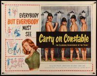 5g066 CARRY ON CONSTABLE 1/2sh '61 wacky art of naked English cops in the shower!