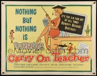 5g068 CARRY ON TEACHER 1/2sh '62 Kenneth Connor, Charles Hawtrey, English, sexy comic art!