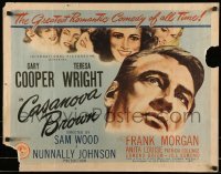 5g069 CASANOVA BROWN 1/2sh '44 art of Gary Cooper & Teresa Wright, greatest romantic comedy of all!