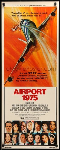 5g514 AIRPORT 1975 insert '74 Charlton Heston, Karen Black, G. Akimoto aviation disaster art!