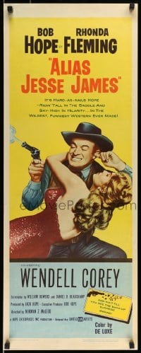 5g516 ALIAS JESSE JAMES insert '59 wacky outlaw Bob Hope & sexy Rhonda Fleming!