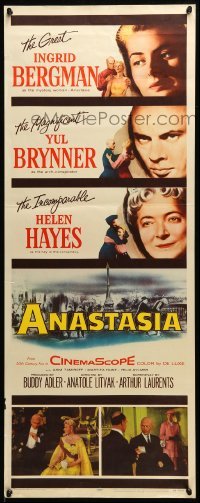 5g524 ANASTASIA insert '56 great close ups of Ingrid Bergman, Yul Brynner, Helen Hayes!