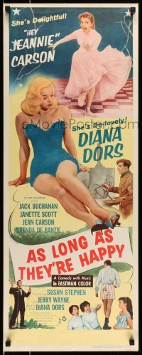 5g532 AS LONG AS THEY'RE HAPPY insert '57 art of Diana Dors, Janette Scott, Jean Carson!