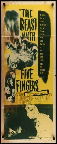 5g539 BEAST WITH FIVE FINGERS insert R56 Peter Lorre, your flesh will creep at the hand that crawls!