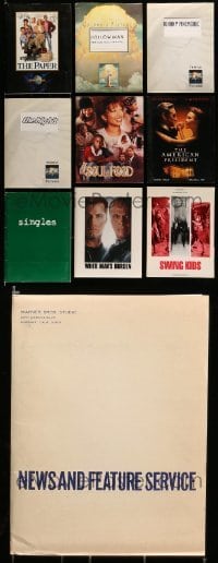 5h379 LOT OF 10 PRESSKITS '72 - '00 containing a total of 98 8x10 stills in all!