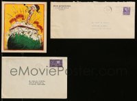 5h251 LOT OF 1 CECIL B. DEMILLE XMAS TURKEY CARD AND 2 ENVELOPES ADDRESSED TO HIM '40s cool!