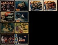 5h072 LOT OF 10 REPRO HORROR LOBBY CARDS '80s wonderful scenes & title cards from classic movies!