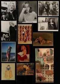 5h291 LOT OF 12 REPRO PHOTOS AND MISCELLANEOUS ITEMS '80s Marilyn Monroe & other sexy ladies!