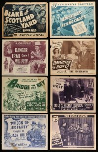 5h197 LOT OF 13 SERIAL LOBBY CARDS '30s-50s great scenes from a variety of serial movies!