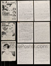 5h056 LOT OF 9 LOUISE BROOKS REPRO ADS AND HANDWRITTEN LETTERS '80s cool art & content!