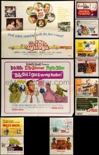 5h437 LOT OF 12 FORMERLY FOLDED HALF-SHEETS '60s-70s images from a variety of different movies!