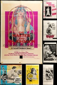 5h128 LOT OF 10 FOLDED CUT AND TRIMMED SEXPLOITATION ONE-SHEETS '60s-70s sexy images with nudity!