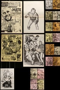 5h063 LOT OF 21 1960S WRESTLING POSTERS AND PROGRAMS '60s lots of great images of fighters!
