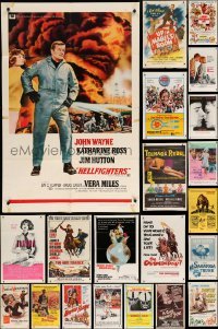 5h078 LOT OF 79 FOLDED ONE-SHEETS '50s-80s great images from a variety of different movies!