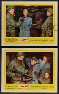 5j041 ATTACK 8 int'l LCs '56 WWII soldiers Lee Marvin, Jack Palance & Richard Jaeckel!