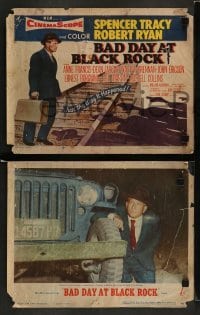5j044 BAD DAY AT BLACK ROCK 8 LCs '55 Spencer Tracy, Robert Ryan & John Ericson!