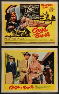 5j075 CAGE OF EVIL 8 LCs '60 Ronald Foster, Patricia Blair, blonde bait in a murder trap!