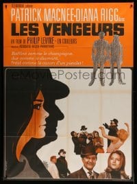 5k602 AVENGERS French 1p '68 Diana Rigg, Patrick Macnee, cool differrent art by Saukoff!
