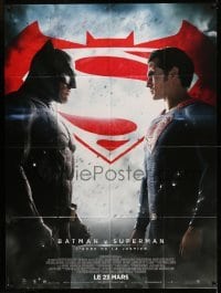 5k608 BATMAN V SUPERMAN advance French 1p '16 Ben Affleck and Cavill in title roles facing off!