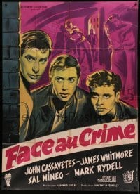 5k664 CRIME IN THE STREETS French 1p '56 Don Siegel, Sal Mineo & 1st John Cassavetes, Grinsson art