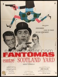 5k717 FANTOMAS AGAINST SCOTLAND YARD French 1p '67 Marais, De Funes, Demongeot, wacky Rau art!