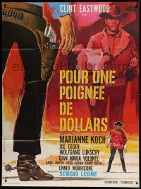 5k722 FISTFUL OF DOLLARS French 1p R70s Sergio Leone classic, Tealdi art of Clint Eastwood!