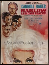 5k744 HARLOW French 1p '65 different Landi art of Carroll Baker as the Hollywood legend!