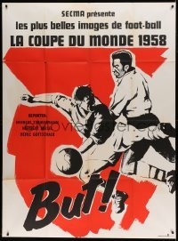 5k780 LA COUPE DU MONDE 1958 French 1p '58 World Cup soccer/football, cool artwork!